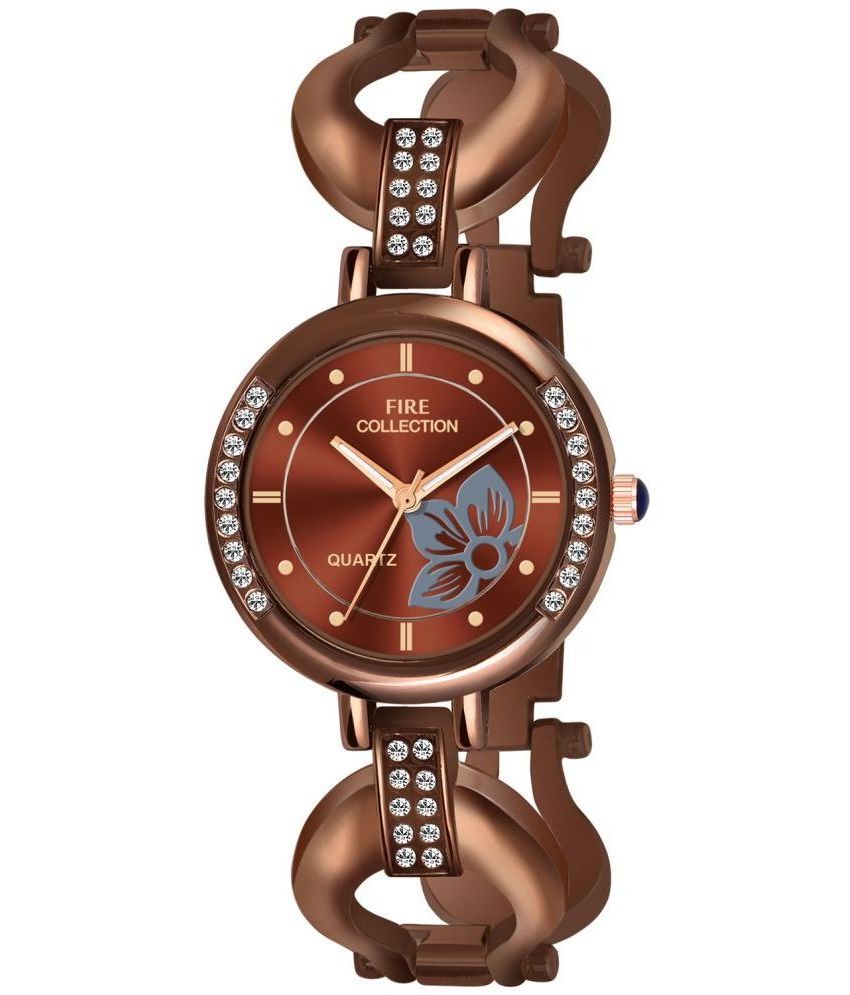     			Fire Collection Brown Stainless Steel Analog Womens Watch