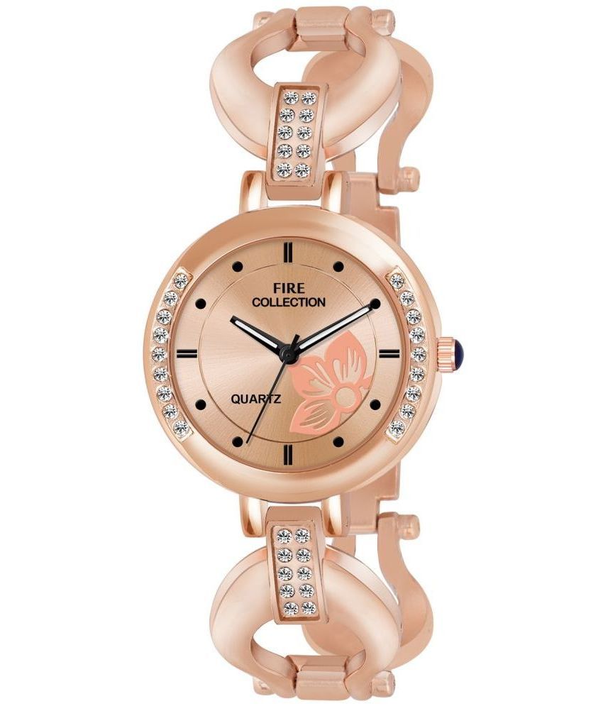     			Fire Collection Rose Gold Stainless Steel Analog Womens Watch