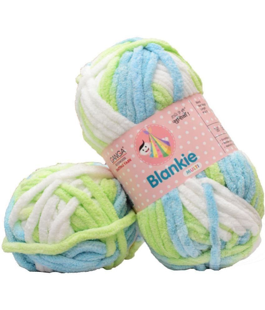     			GANGA Knitting Yarn Thick Chunky Wool, Blankie Apple Mix 400 GMS Best Used with Knitting Needles-CP Art-Adia