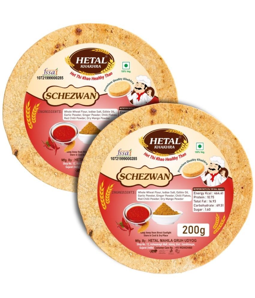     			Hetal khakhra Schezwan Khakhra 200 gm Pack of 2