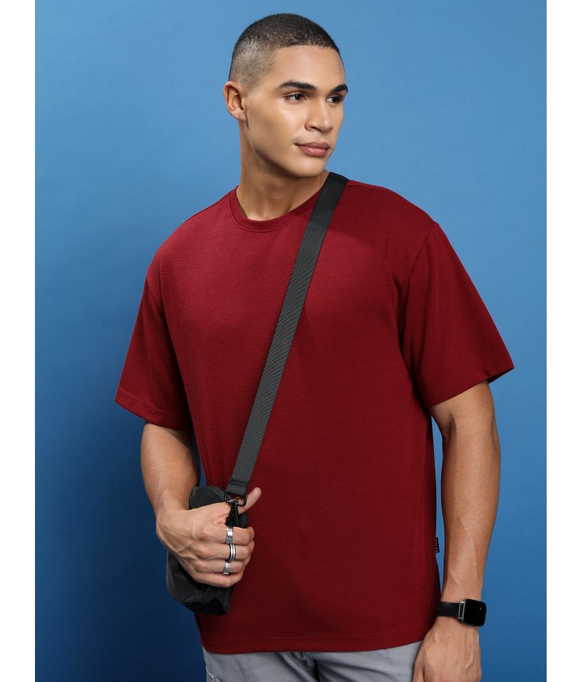     			Ketch Polyester Oversized Fit Solid Half Sleeves Men's T-Shirt - Red ( Pack of 1 )