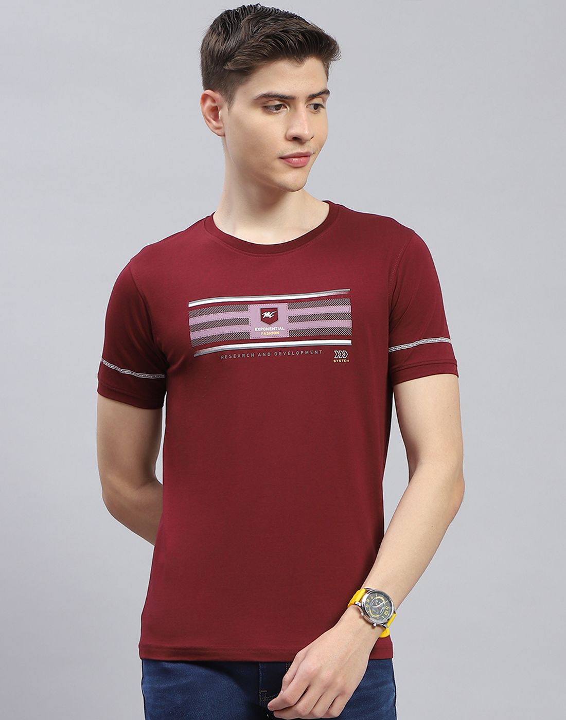     			Monte Carlo Pack of 1 Cotton Blend Regular Fit Men's T-Shirt ( Maroon )