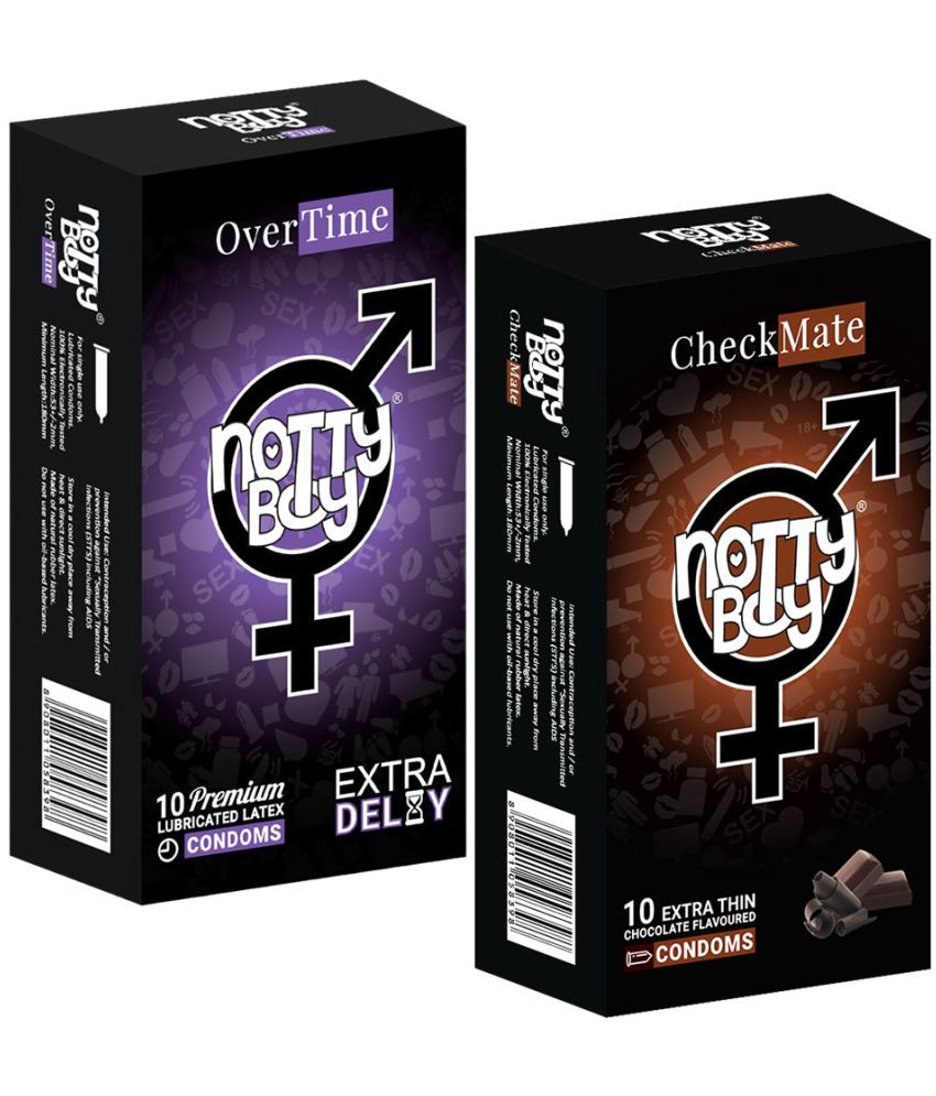     			NottyBoy Thin Chocolate Flavoured and Extra Delay Long Lasting Condoms - 20 Units