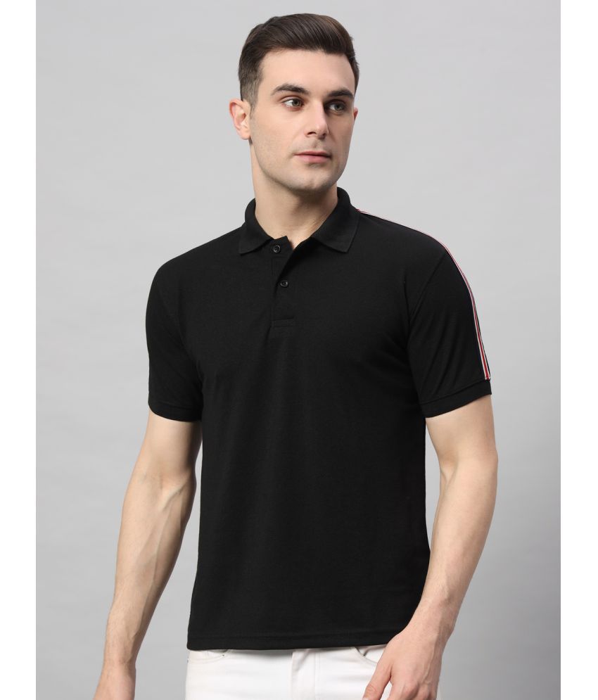     			OBAAN Cotton Blend Regular Fit Solid Half Sleeves Men's Polo T Shirt - Black ( Pack of 1 )