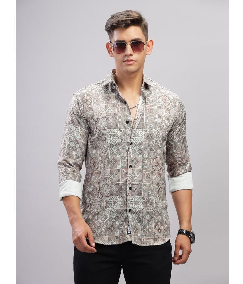     			Paul Street Polyester Slim Fit Printed Full Sleeves Men's Casual Shirt - Green ( Pack of 1 )