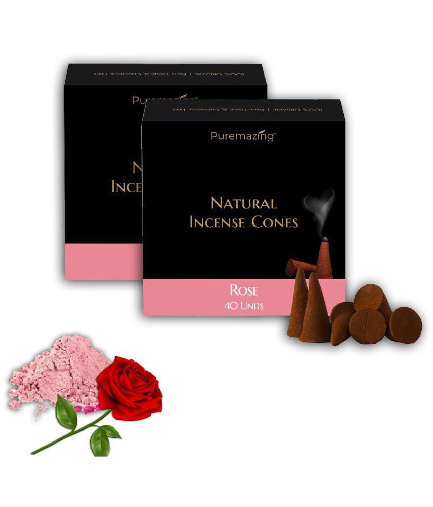     			Puremazing Incense Dhoop Cone Rose 400 gm ( Pack of 2 )