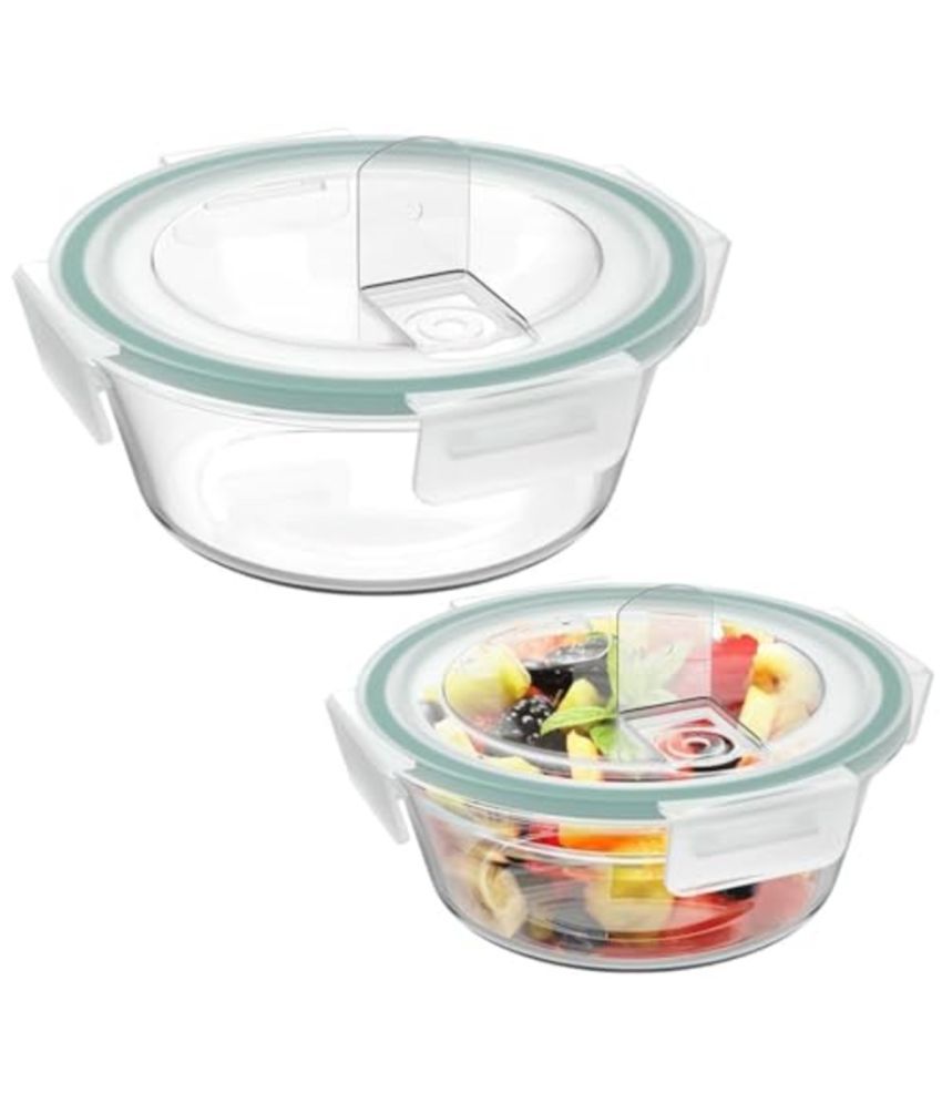     			Rioware Glass containers Glass Transparent Food Container ( Set of 2 )