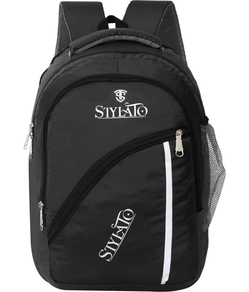     			STYLATO Black Polyester Backpack ( 45 Ltrs )