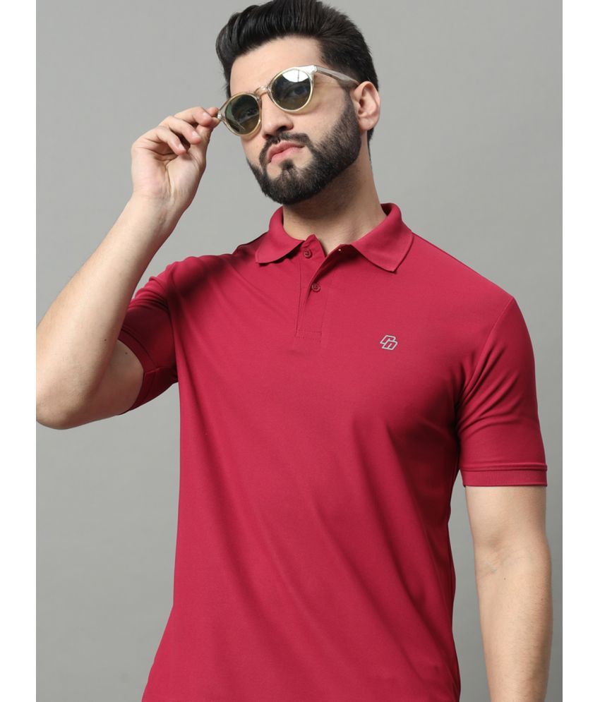     			renuovo Pack of 1 Cotton Blend Regular Fit Solid Half Sleeves Men's Polo T Shirt ( Maroon )