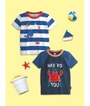 Nauti Nati Pack of 2 Boys Cotton T-Shirt ( White )