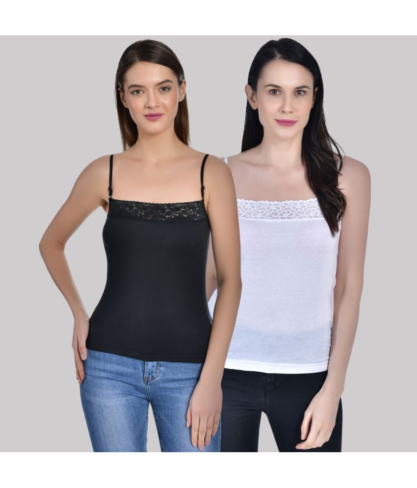     			AIMLY Adjustable Strap  Cotton Slip - White Pack of 2