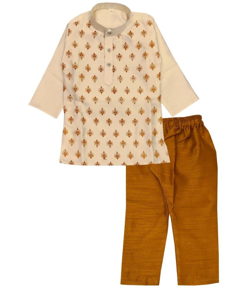     			Kids Kurta Pajama Set for Boys Traditional Ethnic wear Tusser Silk Kurta Pyjama Set Baby Boys