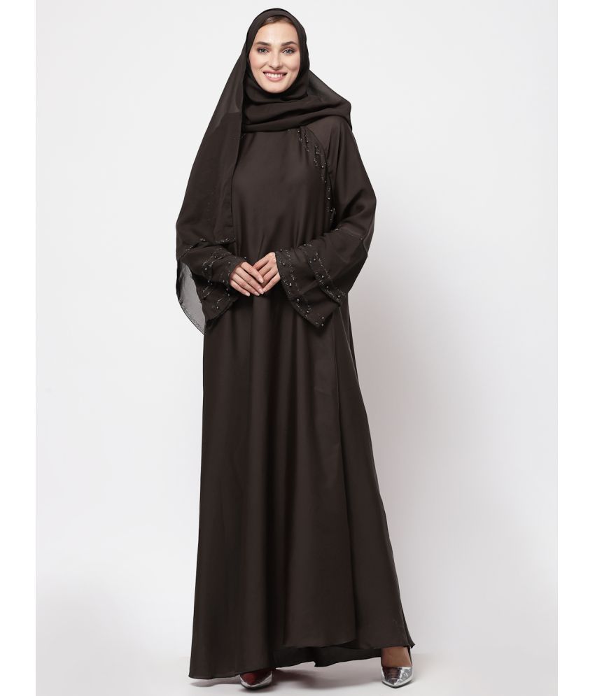     			Klotthe Brown Polyester Unstitched Burqas without Hijab - Single