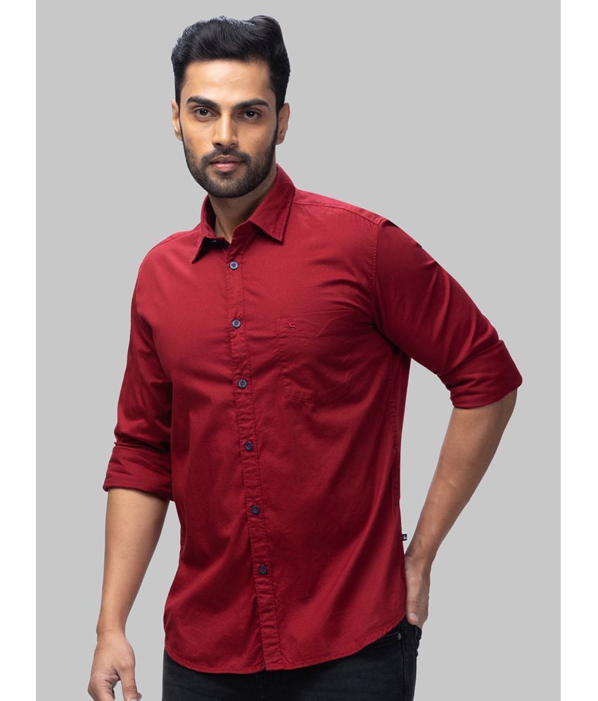     			Parx Cotton Blend Slim Fit Solids Full Sleeves Men's Casual Shirt - Red ( Pack of 1 )