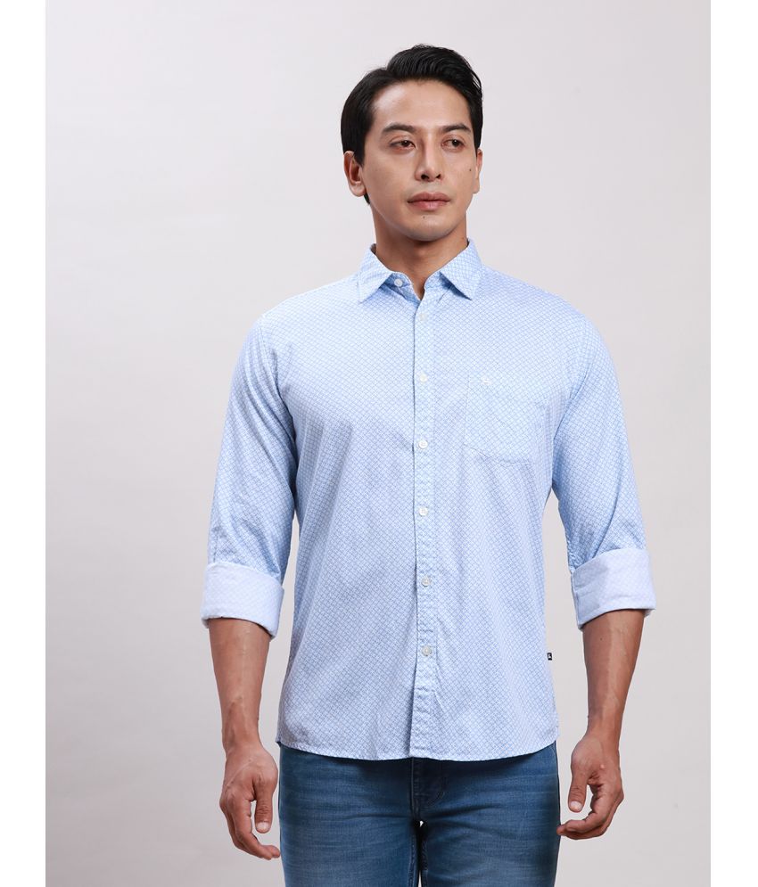     			Parx Cotton Blend Slim Fit Printed Full Sleeves Men's Casual Shirt - Blue ( Pack of 1 )