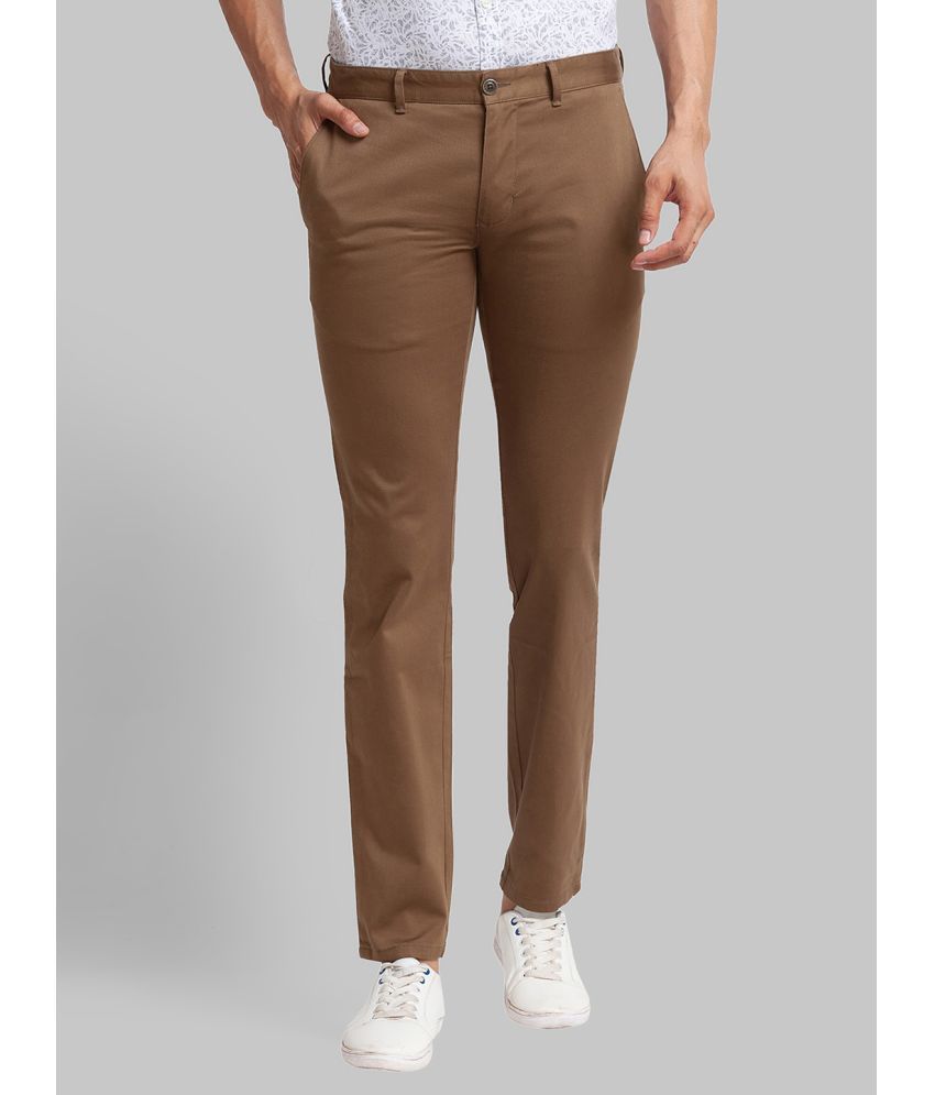     			Parx Tapered Flat Men's Formal Trouser - Brown ( Pack of 1 )