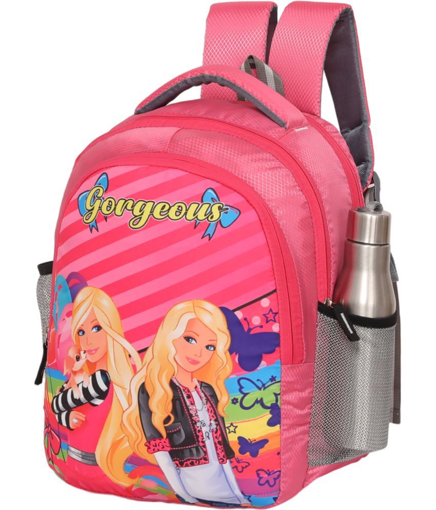     			Perfect Star Pink Polyester Backpack For Kids