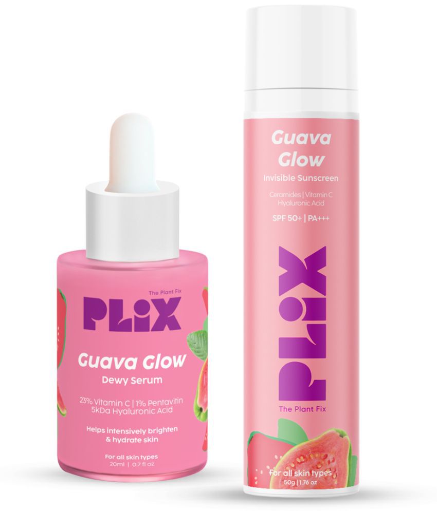     			Plix 23% Vitamin C Guava Face Serum & 50+ Guava Glow Invisible Sunscreen With PA +++(Pack of 2)
