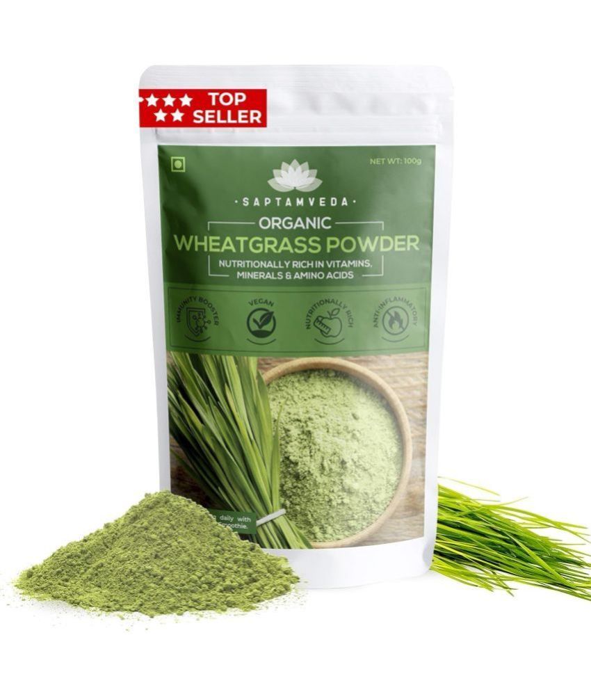     			Saptamveda 100% Organic Wheat Grass Powder Antioxidant, Energy, Detox, Immunity Booster(1 x 100g)