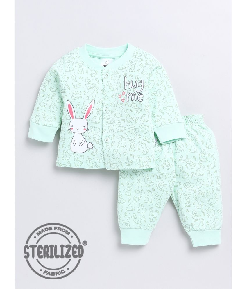     			TINYO Green Cotton Baby Girl Sweatshirt & Jogger Set ( Pack of 1 )