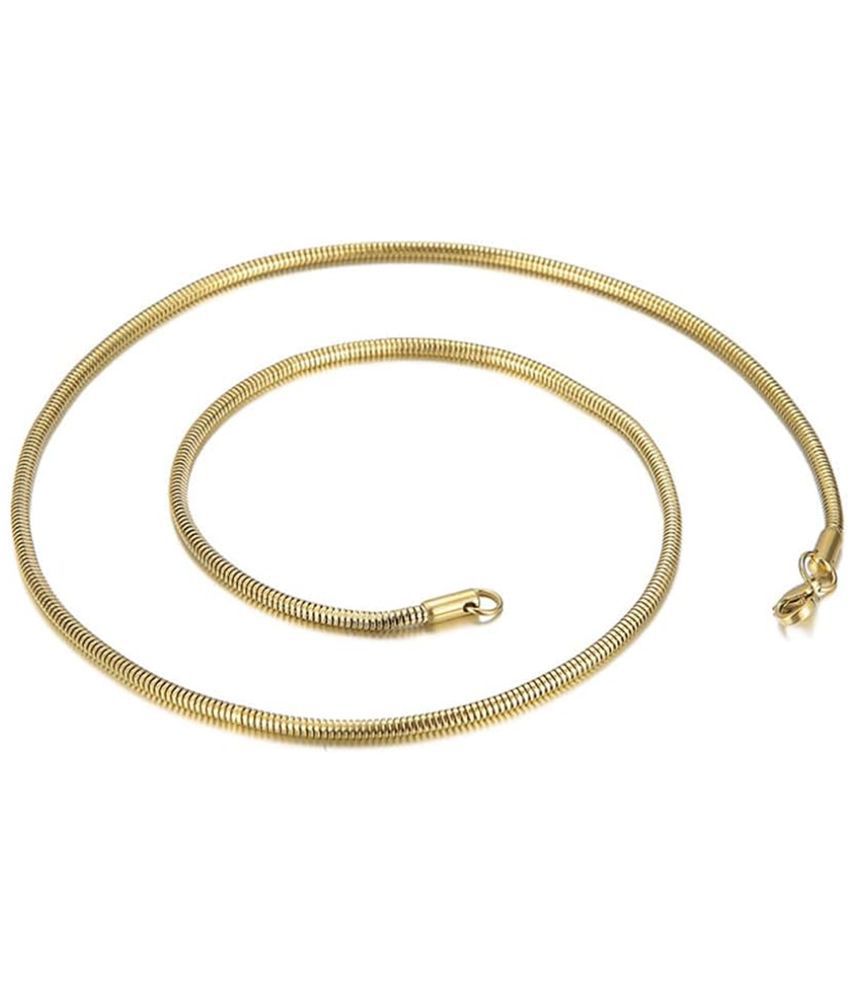     			FASHION FRILL Gold Plated Stainless Steel Chain ( Pack of 1 )