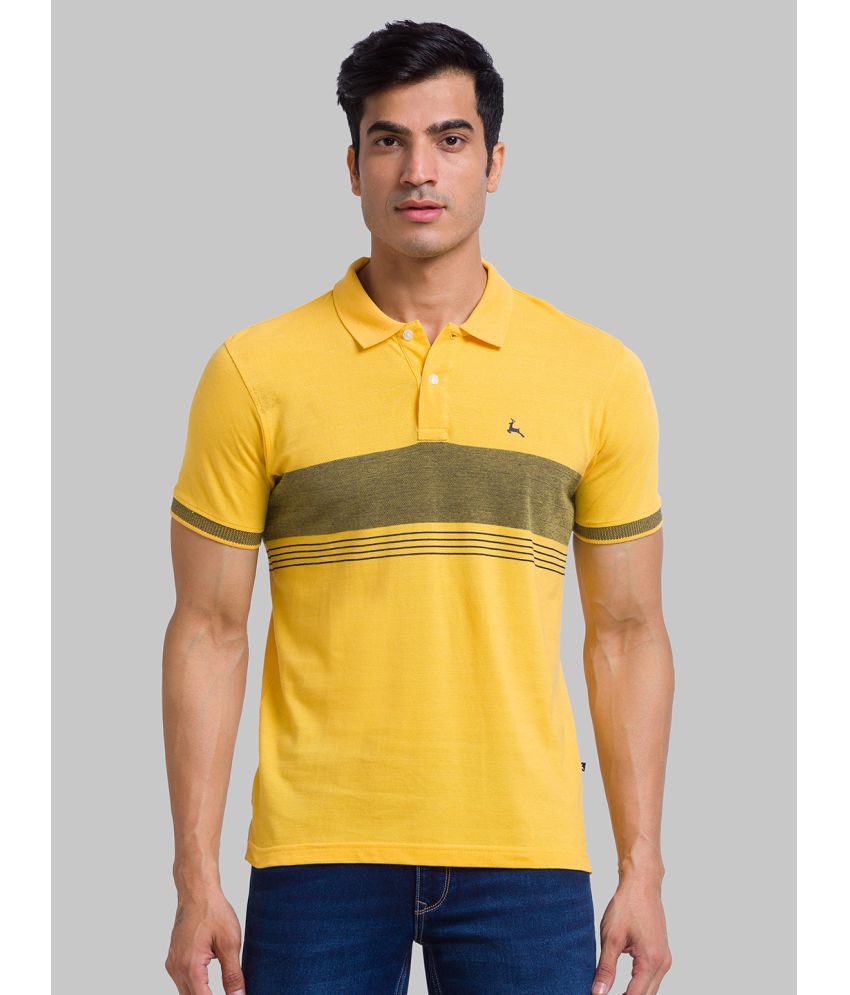    			Parx Cotton Regular Fit Dyed Half Sleeves Men's T-Shirt - Yellow ( Pack of 1 )