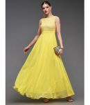 Miss Chase Polyester Solid Full Length Women's Gown - Yellow ( Pack of 1 )