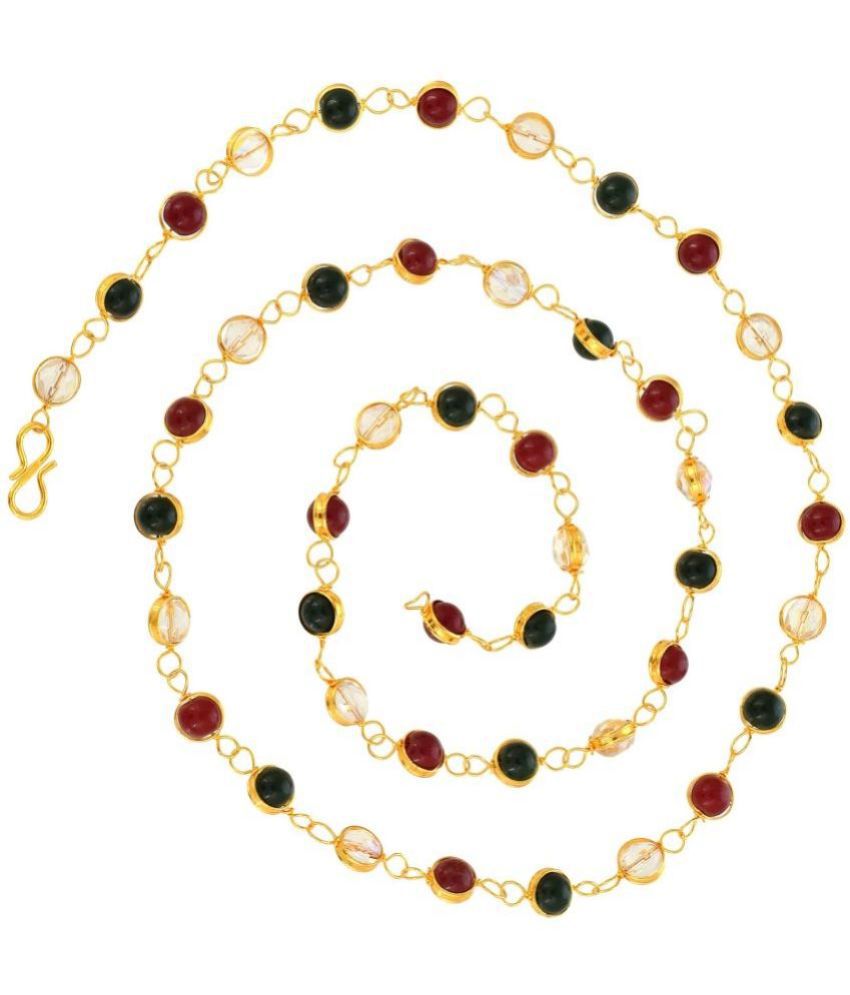     			ADMIER Multi Color Brass Necklace ( Pack of 1 )