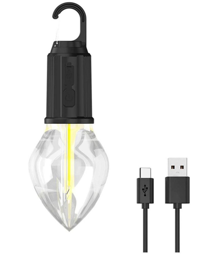     			CIELKART  Hanging Type-C Charging Retro Bulb Light, 24W Black Emergency Light ( Pack of 1 )