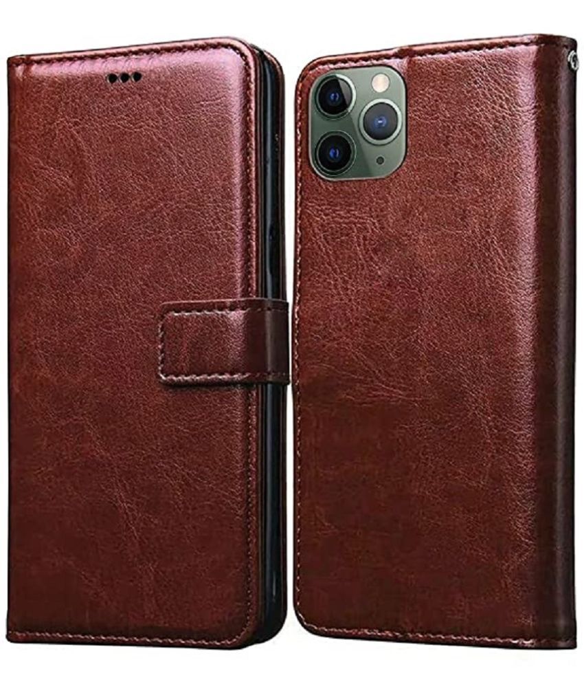     			ClickAway Brown Flip Cover Leather Compatible For Apple iPhone 12 Pro Max ( Pack of 1 )