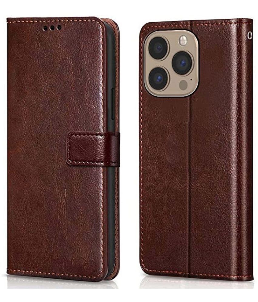     			ClickAway Brown Flip Cover Leather Compatible For iPhone 13 Pro Max ( Pack of 1 )