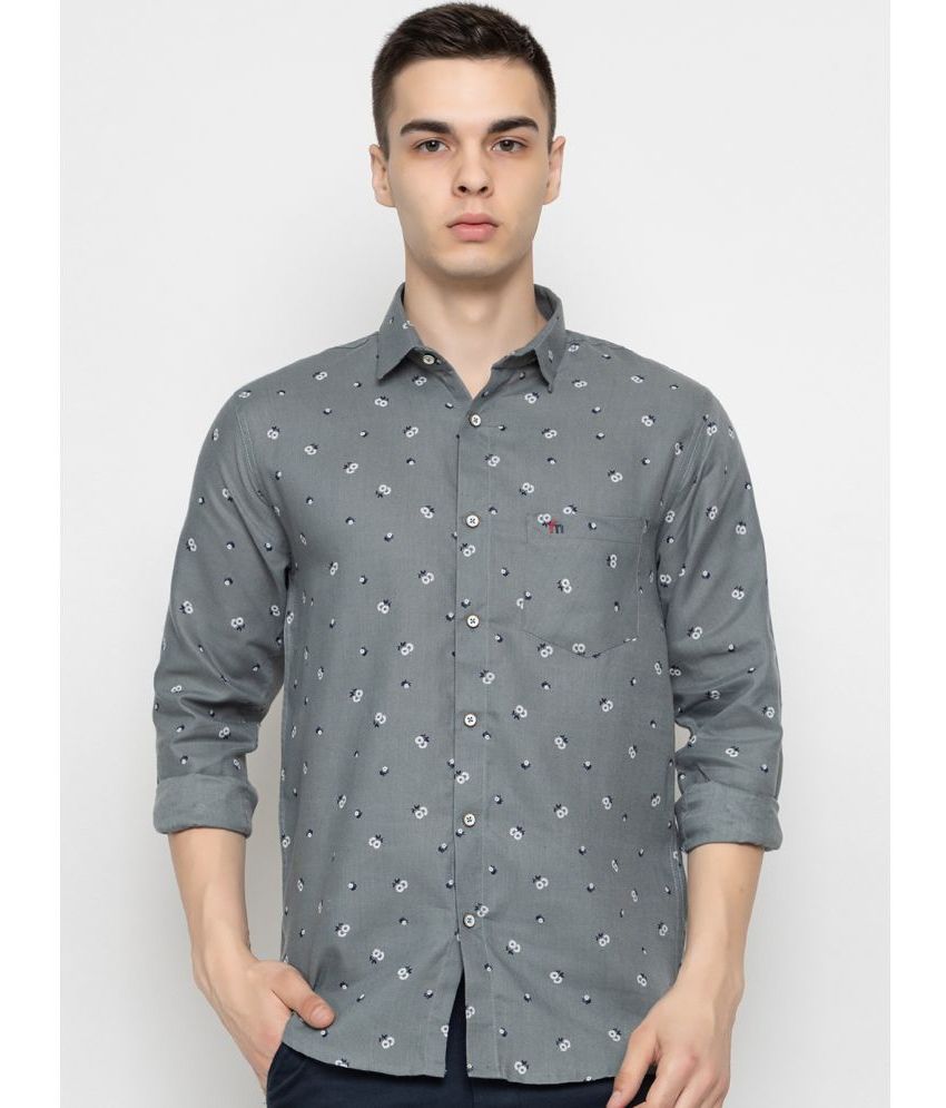     			FREKMAN 100% Cotton Regular Fit Printed Full Sleeves Men's Casual Shirt - Grey ( Pack of 1 )