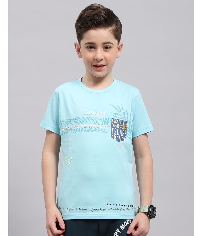     			Monte Carlo Turquoise Cotton Boy's T-Shirt ( Pack of 1 )
