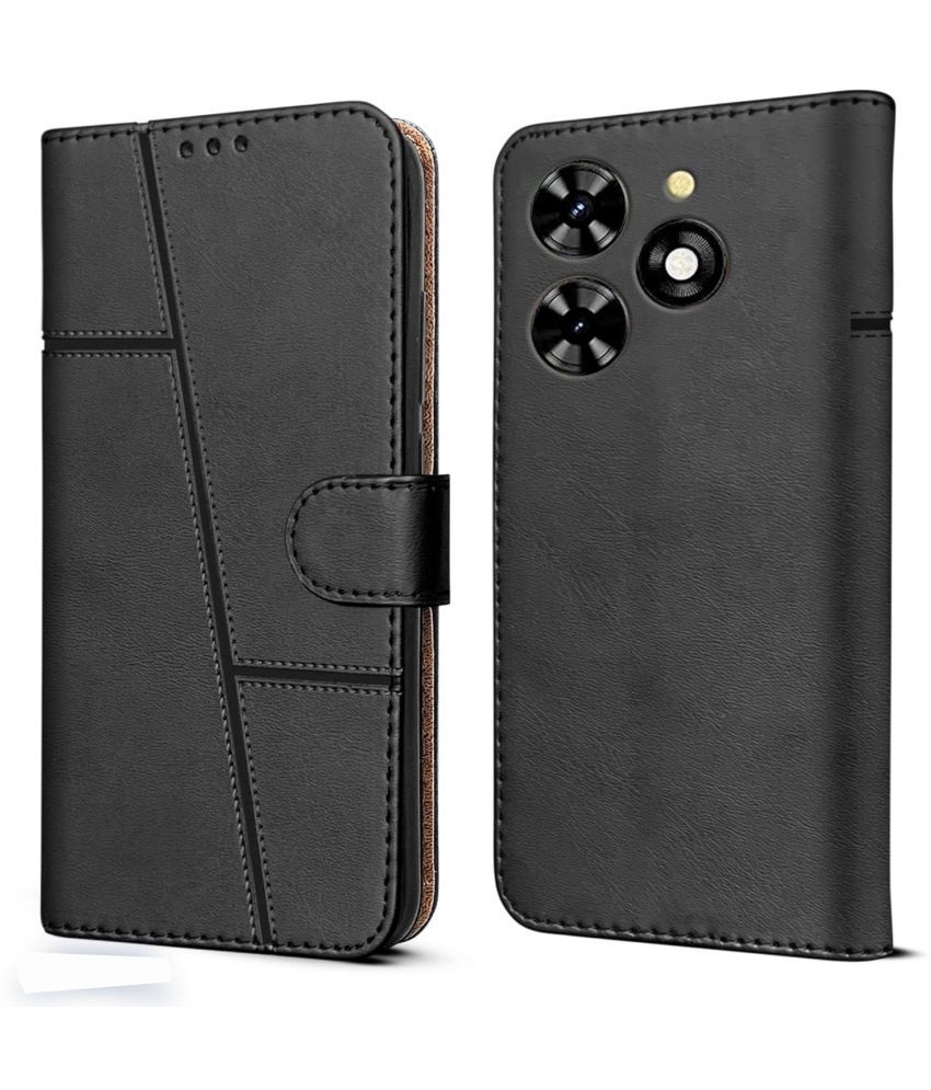     			NBOX Black Flip Cover Artificial Leather Compatible For Tecno Spark 20 ( Pack of 1 )