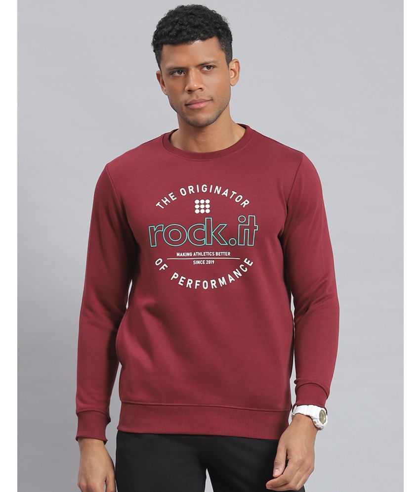     			Rock.it Polyester Round Neck Men's Sweatshirt - Maroon ( Pack of 1 )