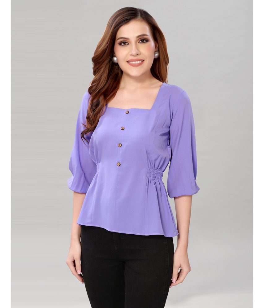     			Selvia Purple Crepe Women's Peplum Top ( Pack of 1 )