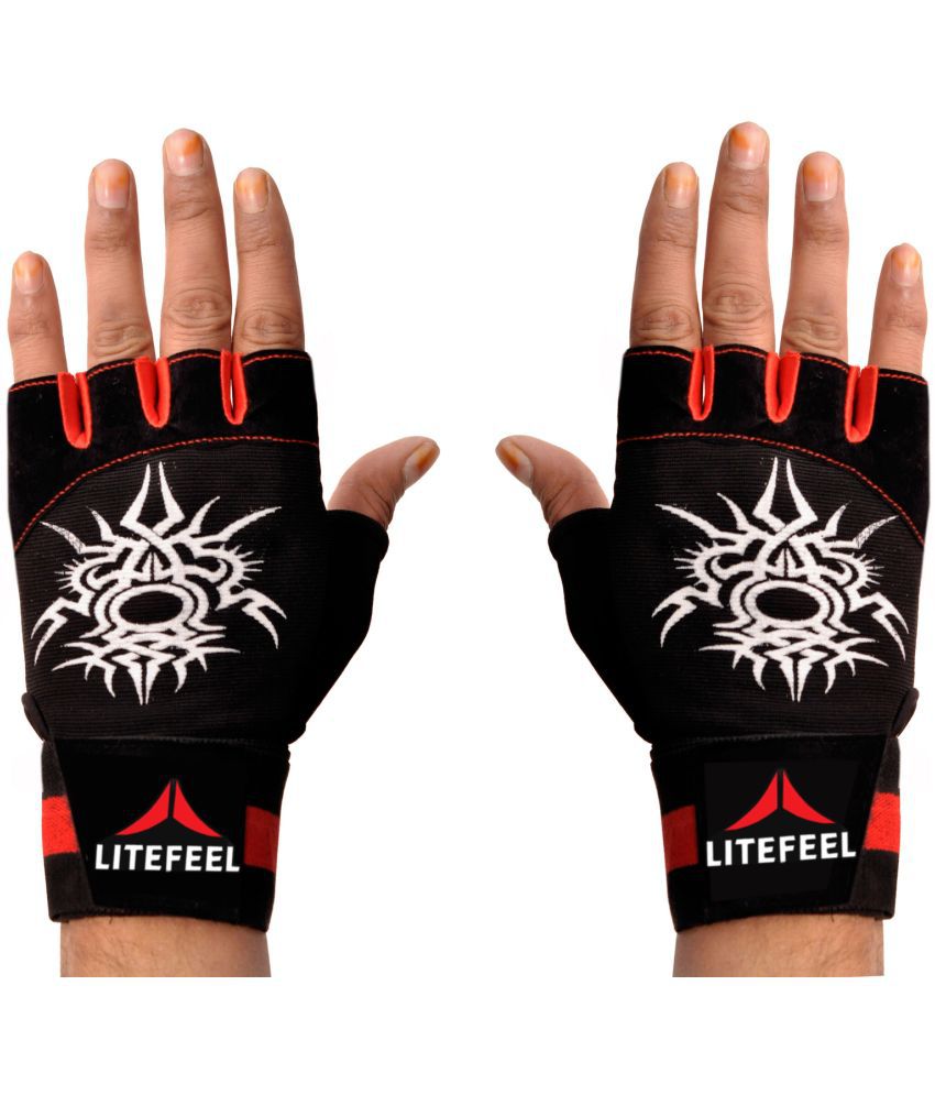     			LITEFEEL Wrist Support Gloves Unisex Polyester Gym Gloves For Advanced Fitness Training and Workout With Half-Finger Length