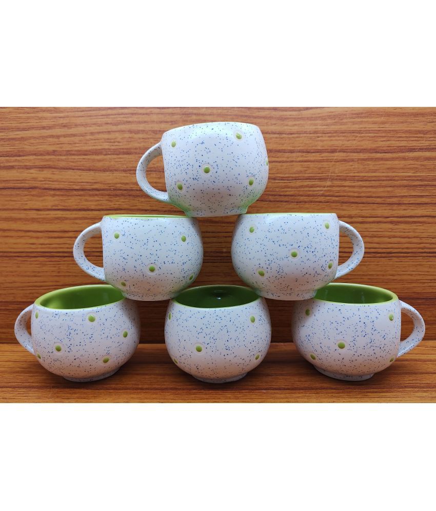     			Laghima jadon Ceramic Single Walled Tea Cup 120 ml ( Pack of 6 )