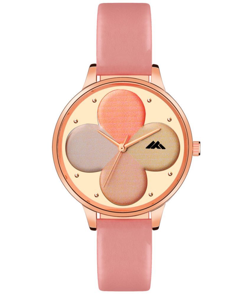     			Loretta Pink Leather Analog Womens Watch