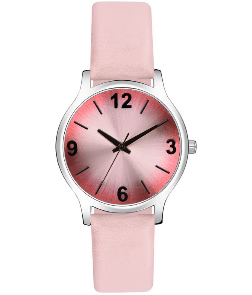     			Loretta Pink Leather Analog Womens Watch