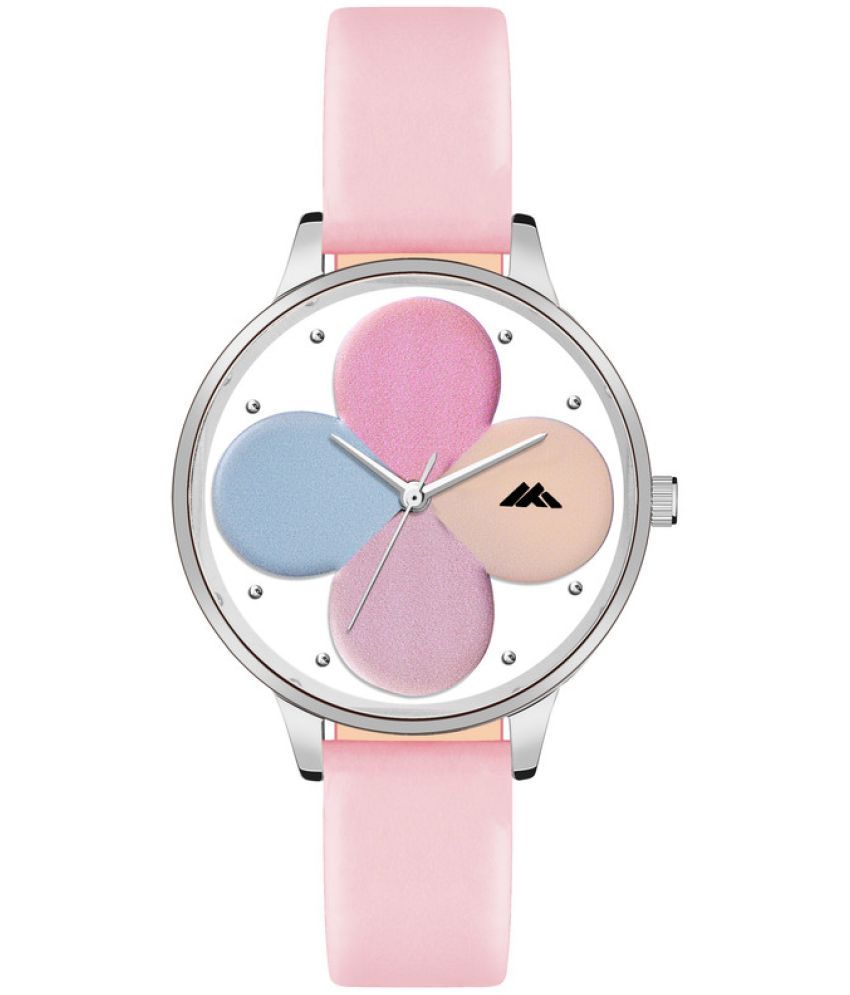     			Loretta Pink Leather Analog Womens Watch