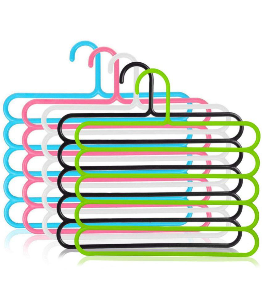     			TISYAA Plastic Standard Clothes Hangers ( Pack of 5 )