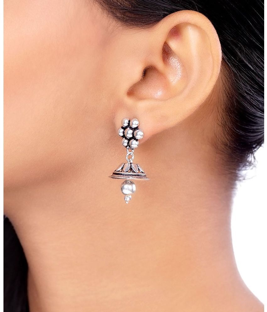     			Voylla Silver Jhumki Earrings ( Pack of 1 )