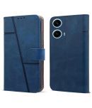 Shining Stars Blue Flip Cover Artificial Leather Compatible For MOTOROLA G24 Power ( Pack of 1 )