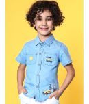 Nauti Nati Pack of 1 Boys 100% Cotton Half Sleeves Shirt ( Blue )