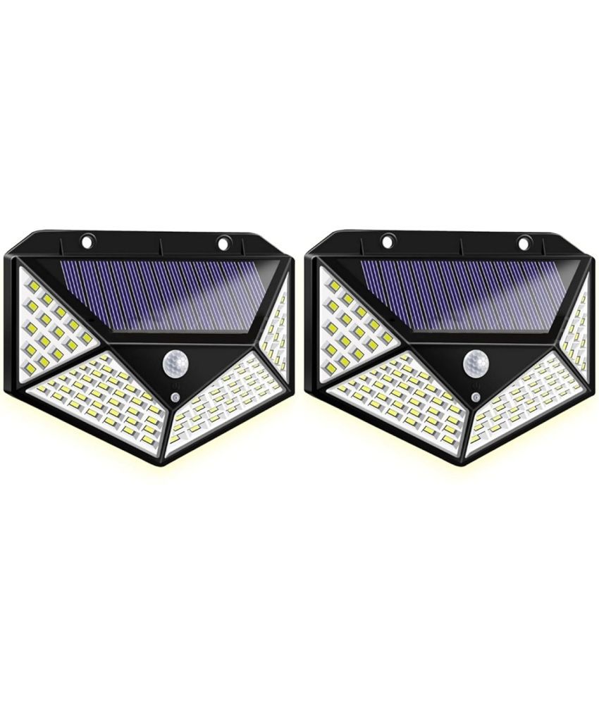     			18-ENTERPRISE Solar Rechargable Light Outdoor 100 LEDs Solar Motion Sensor Light with Solar Panel and 3 Modes with IP65 Protection, Waterproof and Dustproof with Wide Angle Lighting Pack of 2.