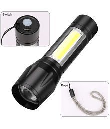 18-ENTERPRISE 2 in 1 Led Flashlight Zoom Light Mini Size Telescopic Portable Torch with Pen Clip Outdoor Other Camping, Aluminum, 200 lumens (2 in 1 LED Flashlight Zoom Light).