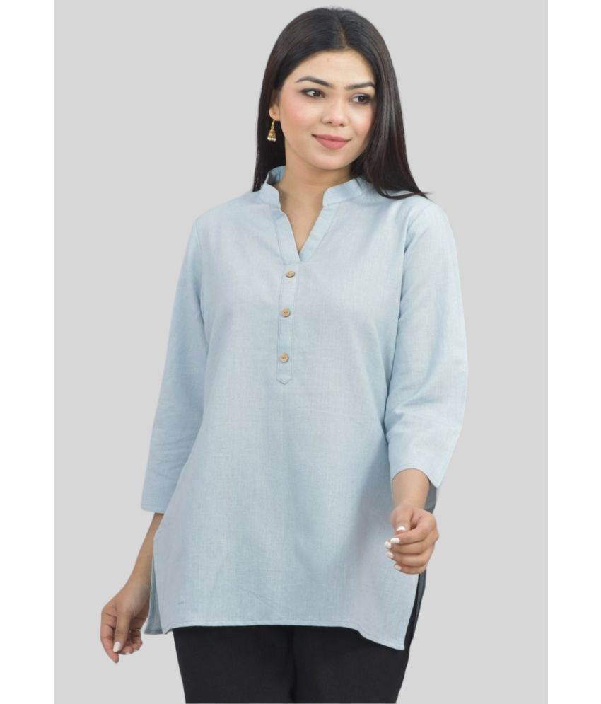     			AKTIF Rayon Solid Straight Women's Kurti - Blue ( Pack of 1 )