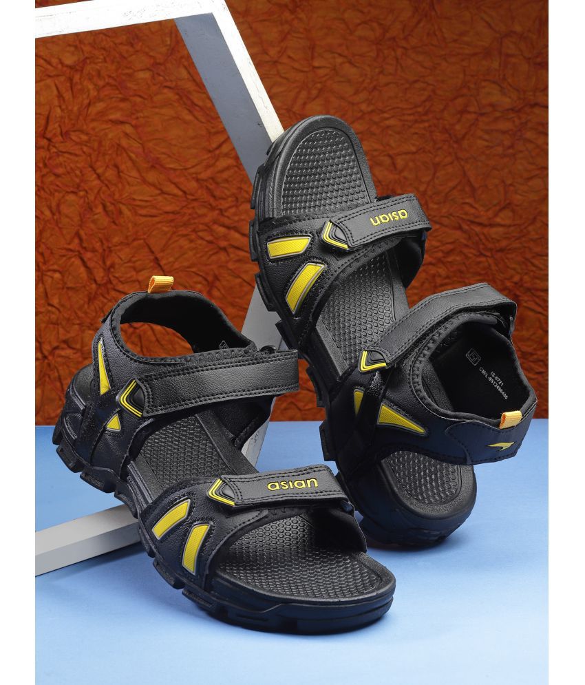     			ASIAN - Black Men's Floater Sandals