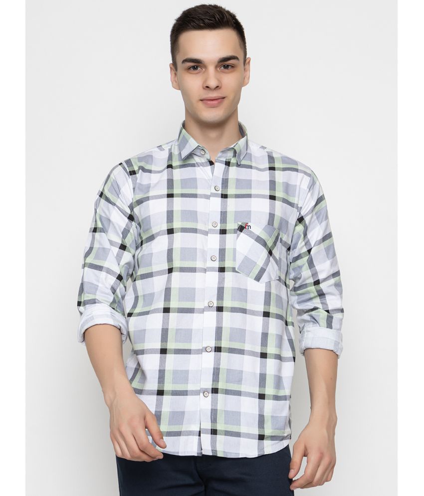     			FREKMAN Cotton Blend Regular Fit Checks Full Sleeves Men's Casual Shirt - Green ( Pack of 1 )